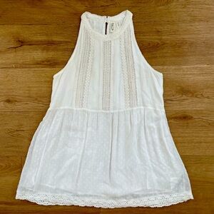 Anthropologie White Sleeveless Blouse